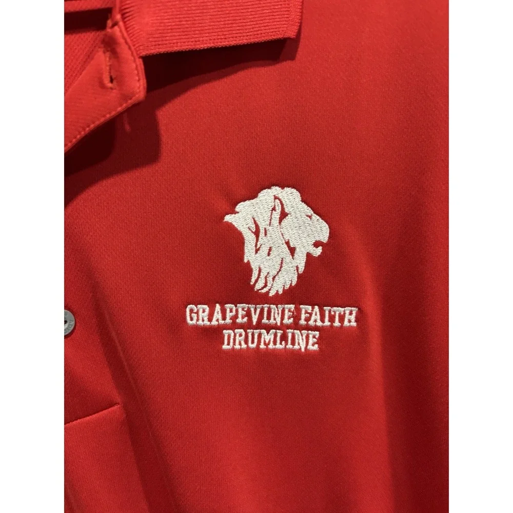 adidas Golf Men's Red Solid Short Sleeve Collared Polo Embroidered Logo M